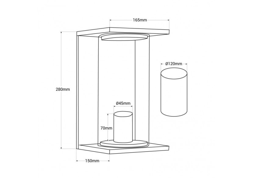Applique murale extérieure en aluminium "Arzo"-IP44-E27 - L5066 - Barcelona LED