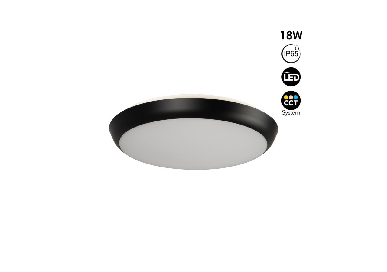 Plafonnier LED étanche CCT-18W-diamètre 25cm-1920lm-IP65 - B1760-18W-N - Barcelona LED