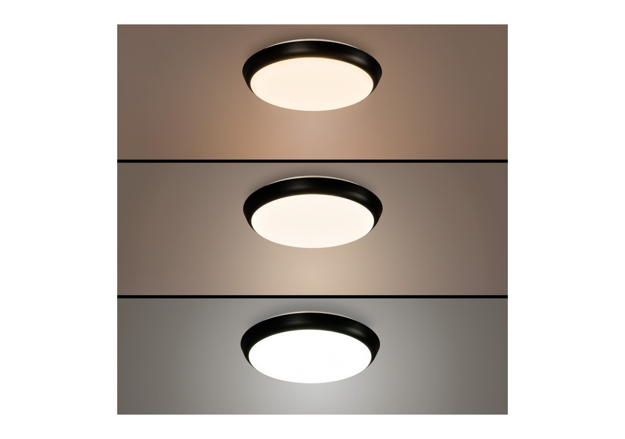 Plafonnier LED étanche CCT-18W-diamètre 25cm-1920lm-IP65 - B1760-18W-N - Barcelona LED