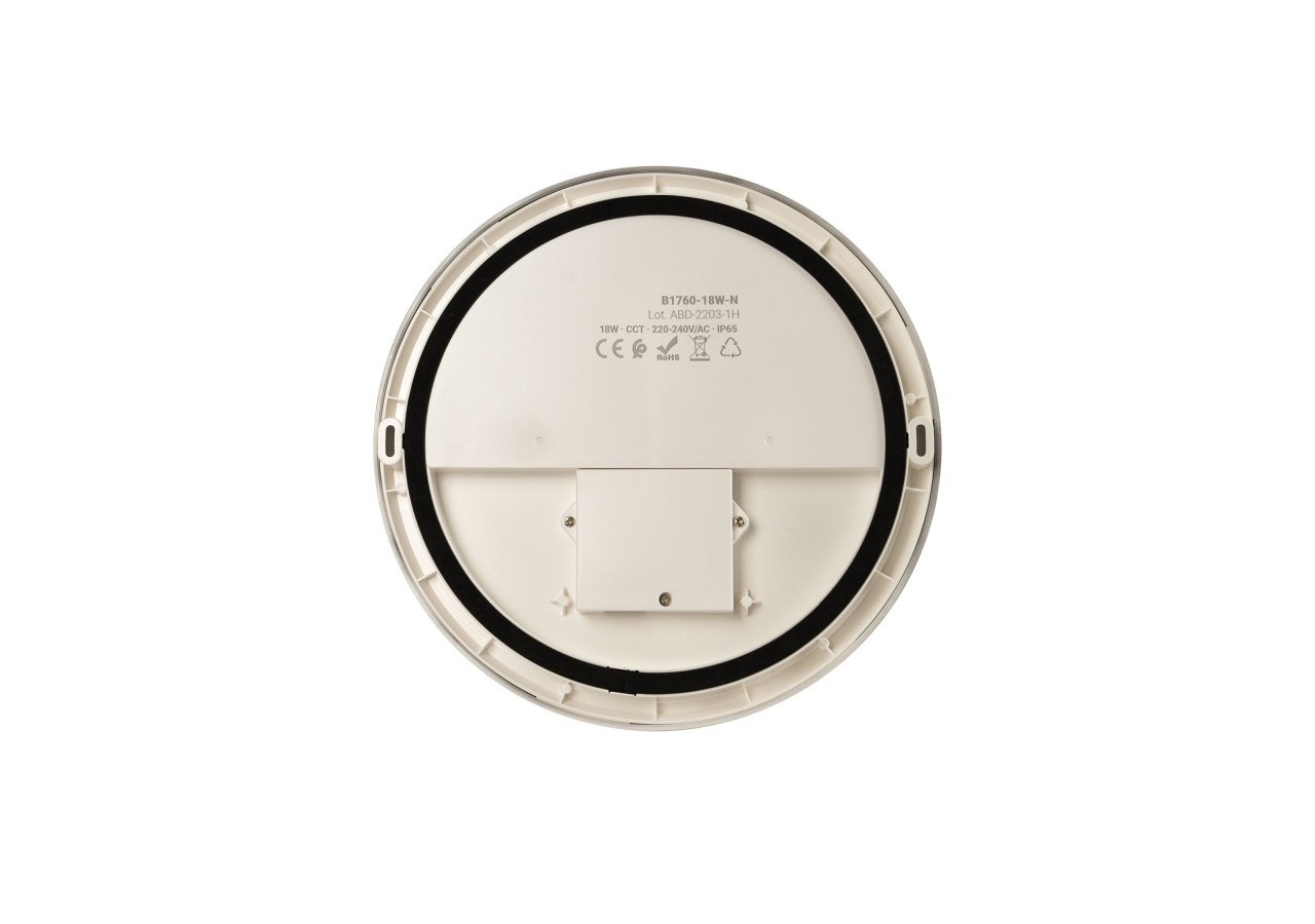Plafonnier LED étanche CCT-18W-diamètre 25cm-1920lm-IP65 - B1760-18W-N - Barcelona LED