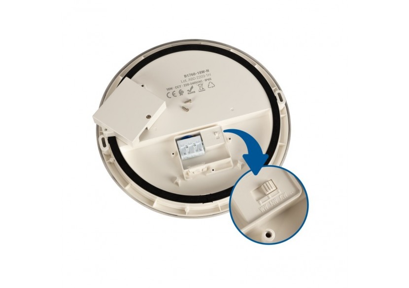 Plafonnier LED étanche CCT-18W-diamètre 25cm-1920lm-IP65 - B1760-18W-N - Barcelona LED