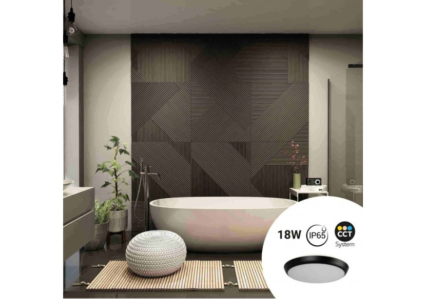Plafonnier LED étanche CCT-18W-diamètre 25cm-1920lm-IP65 - B1760-18W-N - Barcelona LED