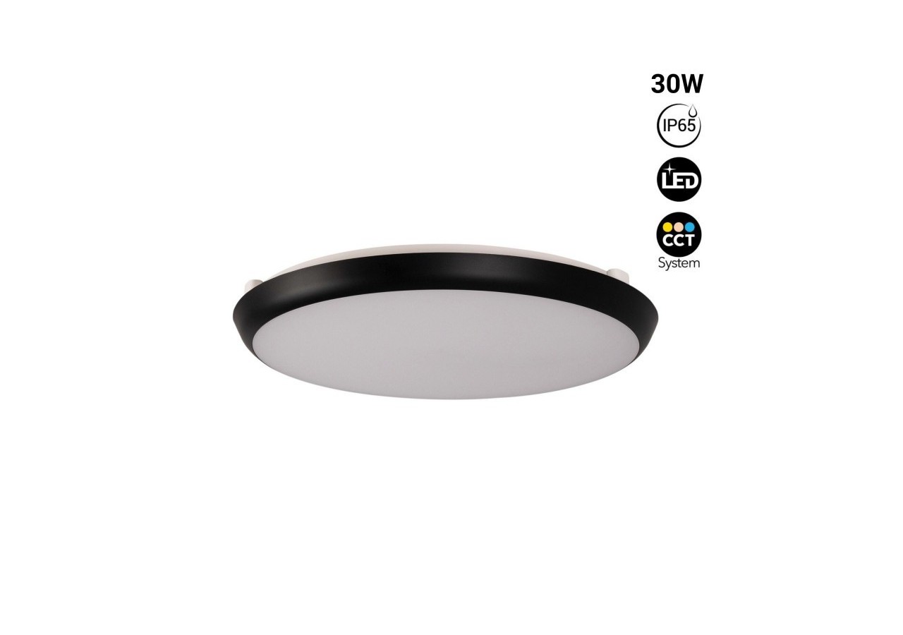 Plafonnier LED étanche CCT-30W-diamètre 35cm-3180lm-IP65 - B1760-30W-N - Barcelona LED