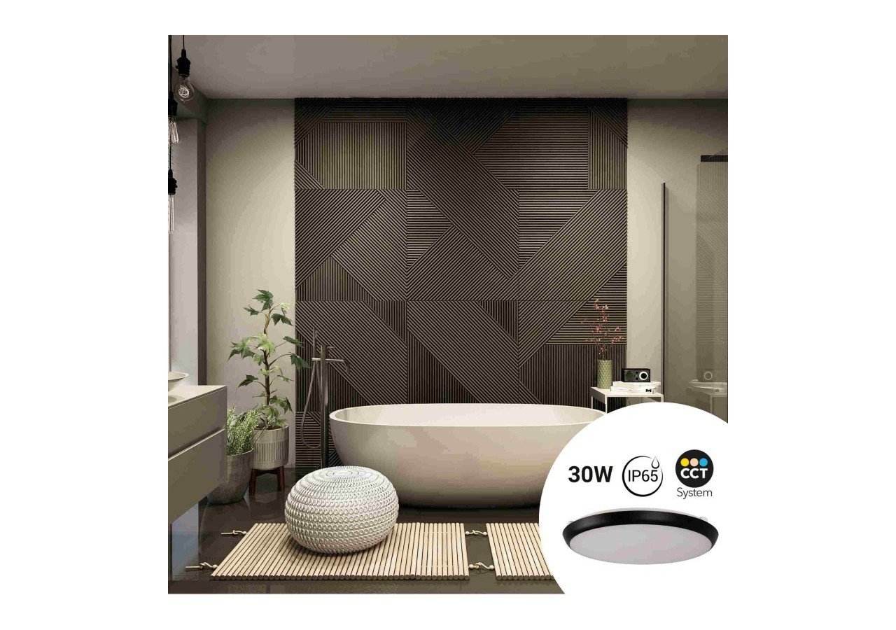 Plafonnier LED étanche CCT-30W-diamètre 35cm-3180lm-IP65 - B1760-30W-N - Barcelona LED