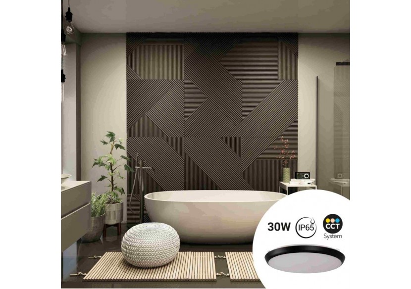 Plafonnier LED étanche CCT-30W-diamètre 35cm-3180lm-IP65 - B1760-30W-N - Barcelona LED