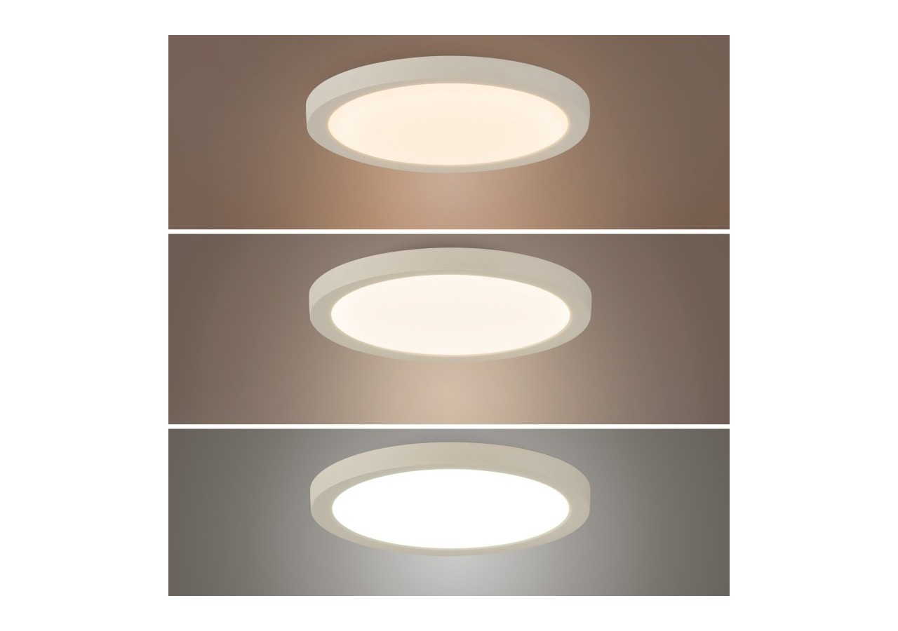 Plafonnier LED rond CCT extérieur 18W-diamètre 22,5cm-1450lm-IP44 - B1761-18W-B - Barcelona LED
