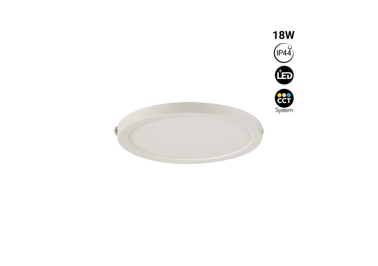Plafonnier LED rond CCT extérieur 18W-diamètre 22,5cm-1450lm-IP44 - B1761-18W-B - Barcelona LED