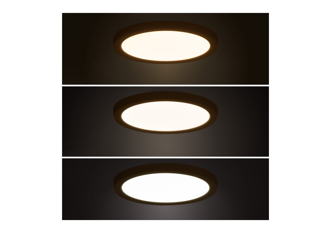 Plafonnier LED rond CCT extérieur 18W-diamètre 22,5cm-1450lm-IP44 - B1761-18W-B - Barcelona LED