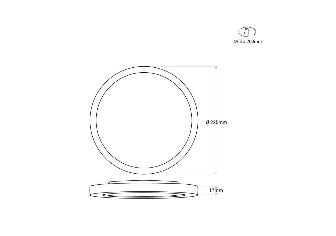 Plafonnier LED rond CCT extérieur 18W-diamètre 22,5cm-1450lm-IP44 - B1761-18W-B - Barcelona LED