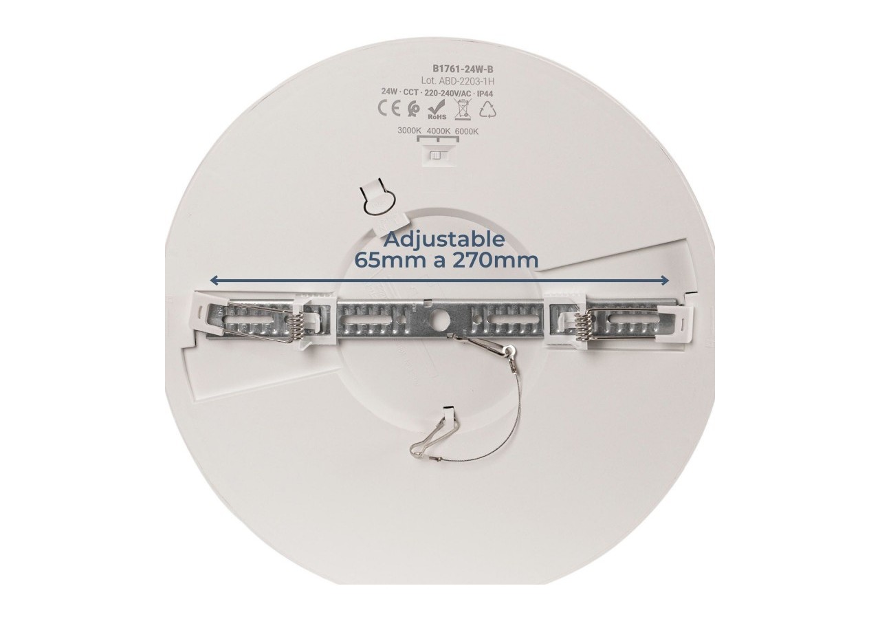 Plafonnier LED rond CCT extérieur 24W-diamètre 30cm-2300lm-IP44 - B1761-24W-B - Barcelona LED
