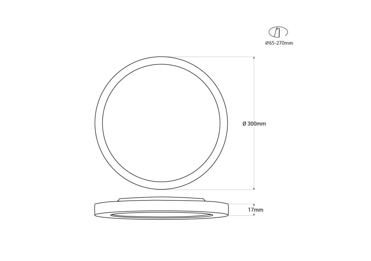Plafonnier LED rond CCT extérieur 24W-diamètre 30cm-2300lm-IP44 - B1761-24W-B - Barcelona LED