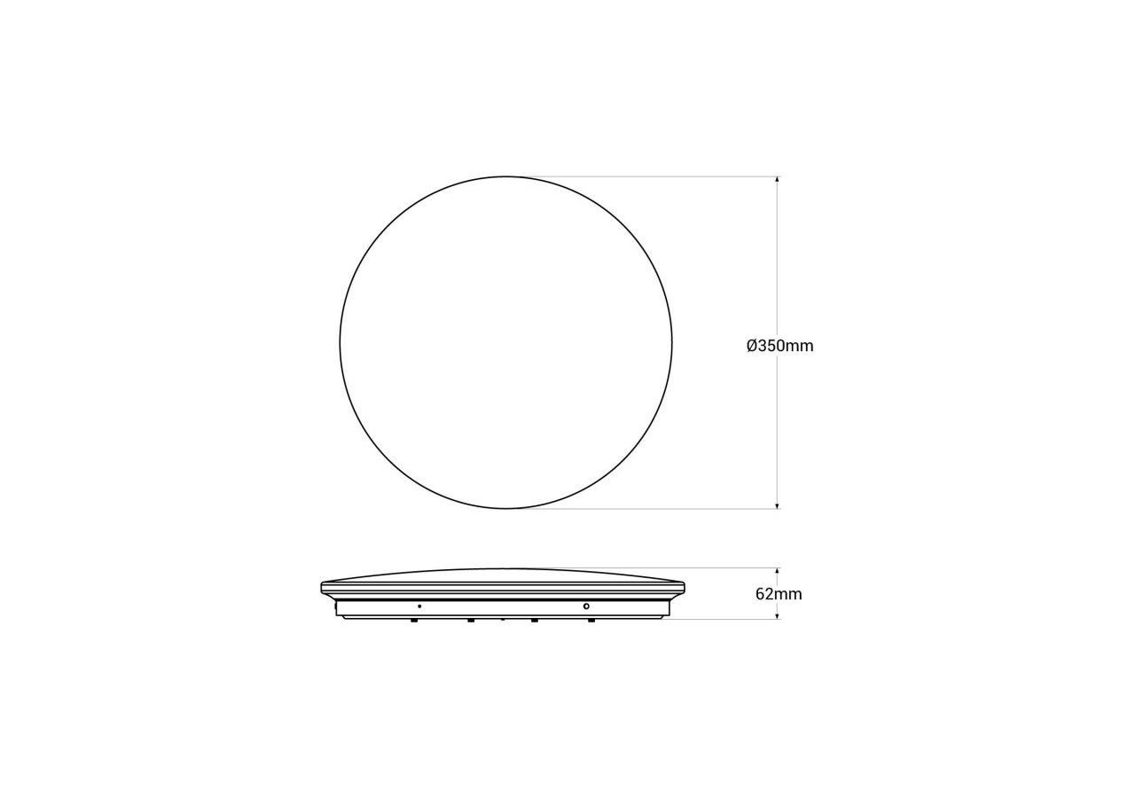 Plafonnier LED rond CCT en saillie 18W-diamètre 35cm-1470lm-IP20 - B1762-18W-B - Barcelona LED