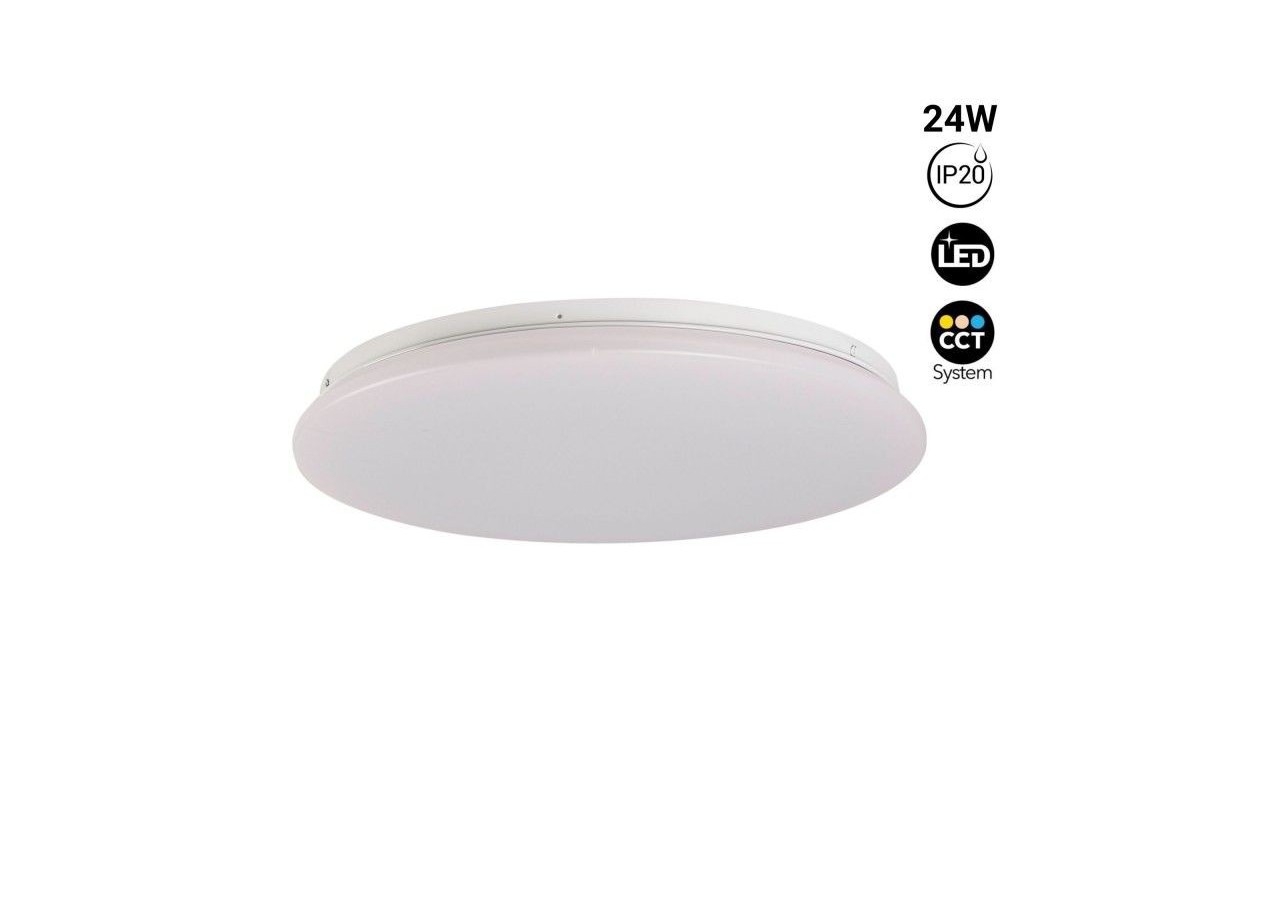 Plafonnier LED rond CCT en saillie 24W-diamètre 38cm-1780lm-IP20 - B1762-24W-B - Barcelona LED