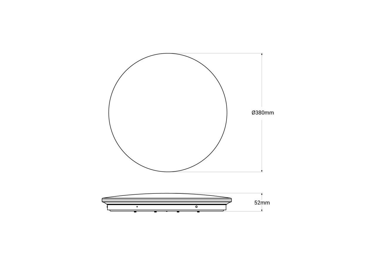 Plafonnier LED rond CCT en saillie 24W-diamètre 38cm-1780lm-IP20 - B1762-24W-B - Barcelona LED