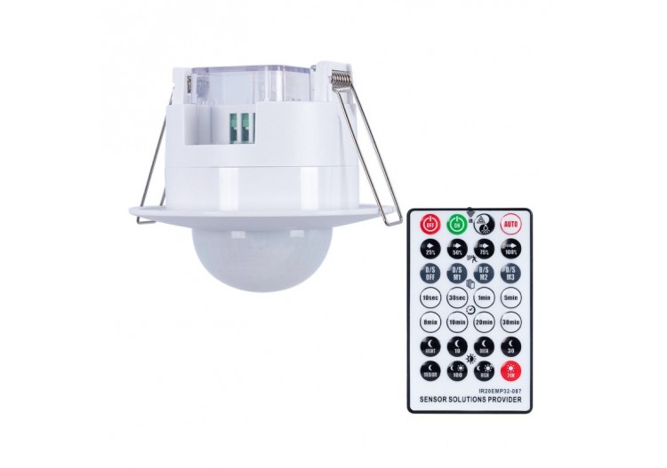 Capteur de mouvement PIR encastré avec télécommande-360 degrés-IP20 - SPS01B - Barcelona LED