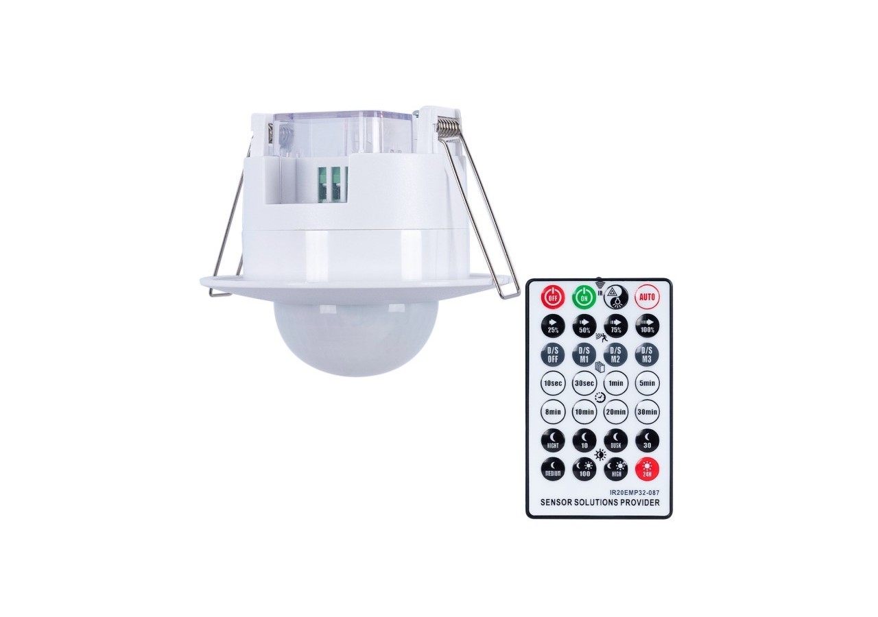 Capteur de mouvement PIR encastré avec télécommande-360 degrés-IP20 - SPS01B - Barcelona LED