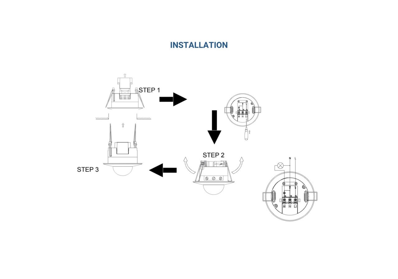 Capteur de mouvement PIR encastré avec télécommande-360 degrés-IP20 - SPS01B - Barcelona LED