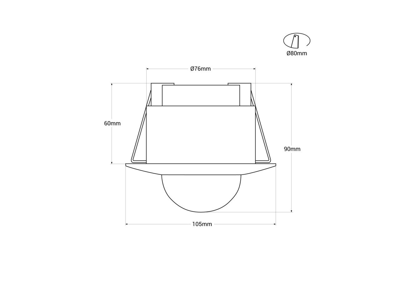 Capteur de mouvement PIR encastré avec télécommande-360 degrés-IP20 - SPS01B - Barcelona LED