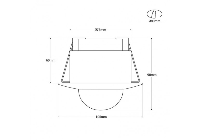 Capteur de mouvement PIR encastré avec télécommande-360 degrés-IP20 - SPS01B - Barcelona LED