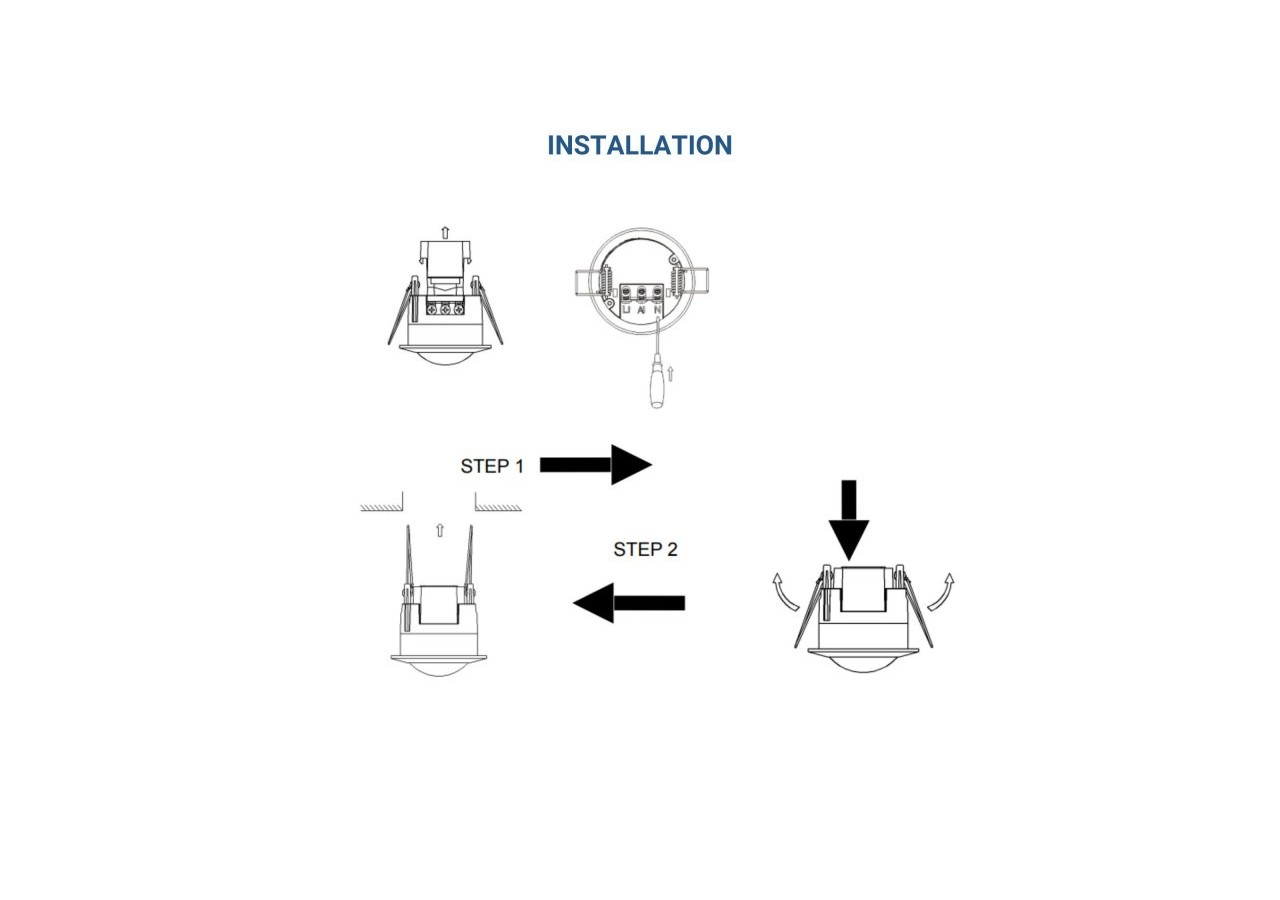 Mini-détecteur de mouvement PIR 360 degrés encastré-IP20 - SP14A - Barcelona LED