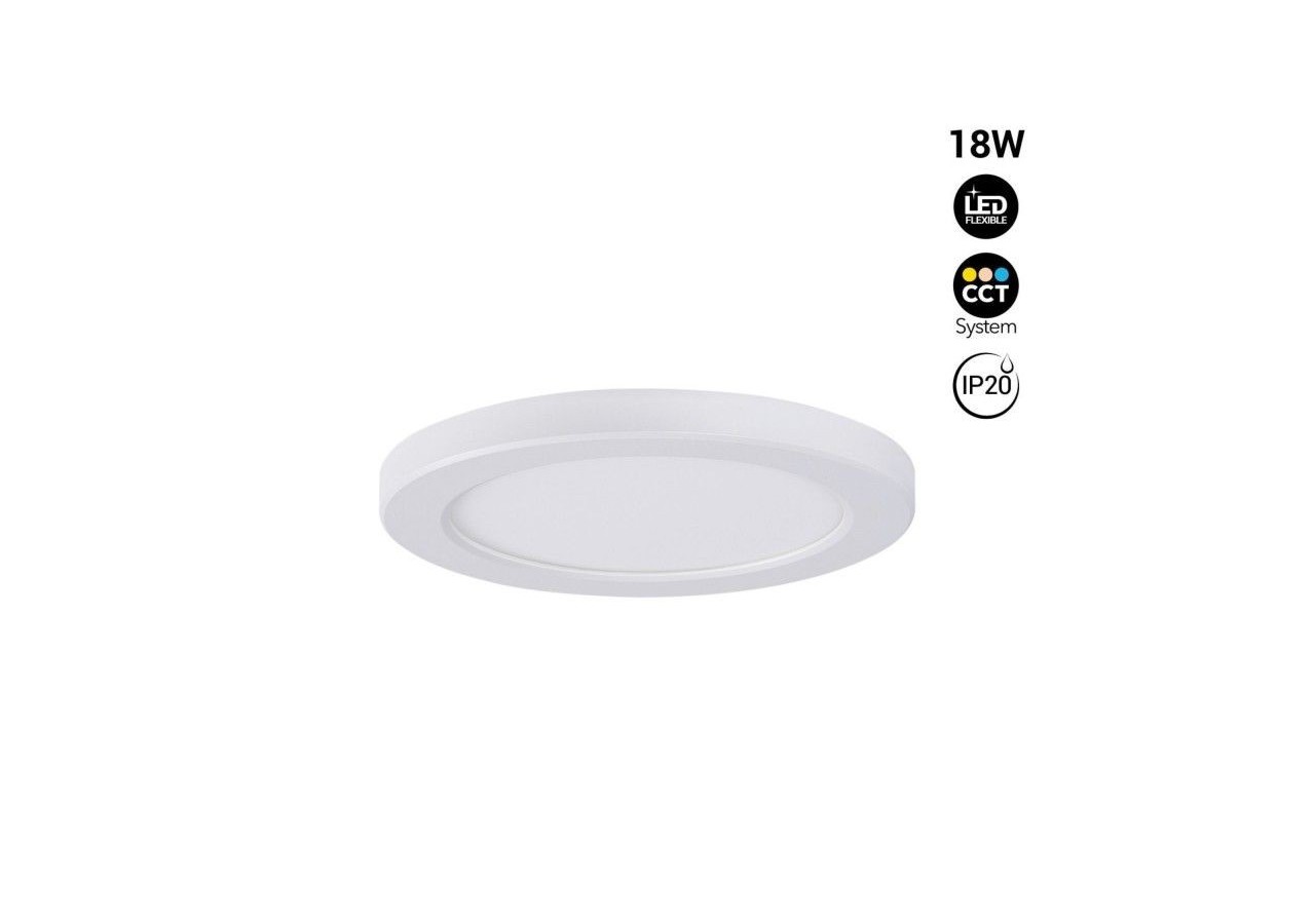 Plafonnier LED rond CCT 18W-Diamètre réglable-En saillie et encastré-IP20 - B1294-CCT - Barcelona LED