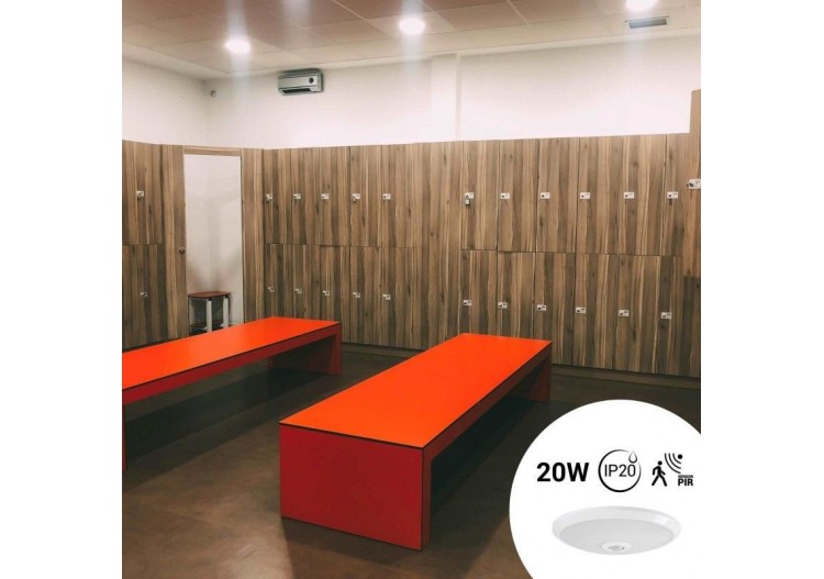 Plafonnier LED avec capteur PIR-20W-diamètre 30cm-IP20 - B1296-S-BN - Barcelona LED 2