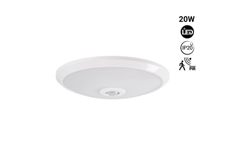 Plafonnier LED avec capteur PIR-20W-diamètre 30cm-IP20 - B1296-S-BN - Barcelona LED Plafonnier LED avec capteur PIR-20W-diamètre 30cm-IP20 - B1296-S-BN - Barcelona LED