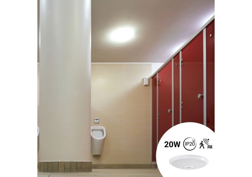 Plafonnier LED avec capteur PIR-20W-diamètre 30cm-IP20 - B1296-S-BN - Barcelona LED Plafonnier LED avec capteur PIR-20W-diamètre 30cm-IP20 - B1296-S-BN - Barcelona LED