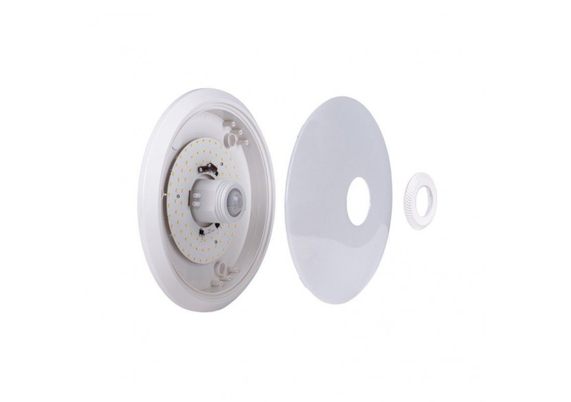 Plafonnier LED avec capteur PIR-20W-diamètre 30cm-IP20 - B1296-S-BN - Barcelona LED Plafonnier LED avec capteur PIR-20W-diamètre 30cm-IP20 - B1296-S-BN - Barcelona LED