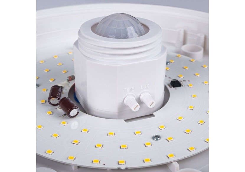 Plafonnier LED avec capteur PIR-20W-diamètre 30cm-IP20 - B1296-S-BN - Barcelona LED Plafonnier LED avec capteur PIR-20W-diamètre 30cm-IP20 - B1296-S-BN - Barcelona LED