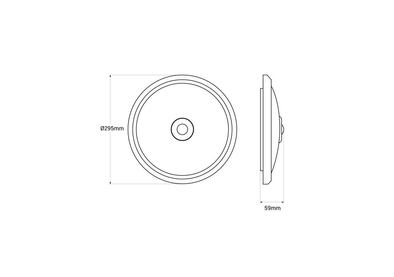 Plafonnier LED avec capteur PIR-20W-diamètre 30cm-IP20 - B1296-S-BN - Barcelona LED