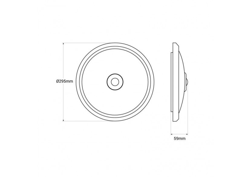 Plafonnier LED avec capteur PIR-20W-diamètre 30cm-IP20 - B1296-S-BN - Barcelona LED Plafonnier LED avec capteur PIR-20W-diamètre 30cm-IP20 - B1296-S-BN - Barcelona LED