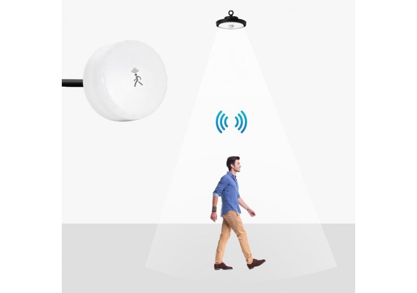 Cloche industrielle LED avec capteur de mouvement 200W-Graduable 1-10V-IP65 - K8138-200-5K-S - Barcelona LED