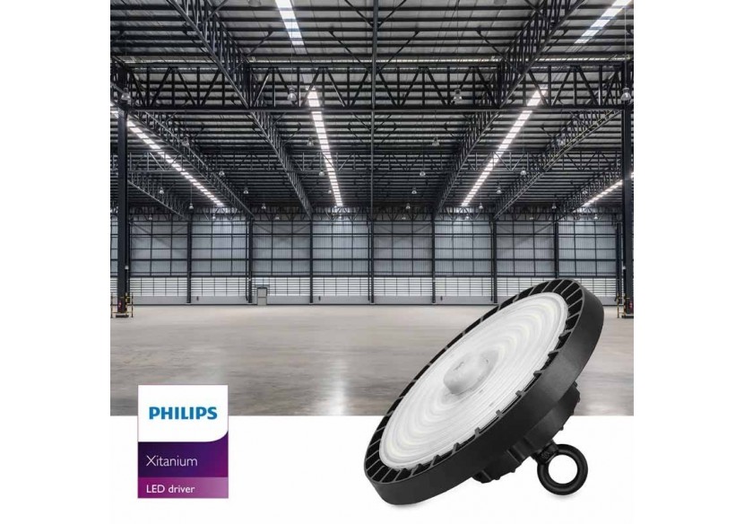Cloche industrielle LED avec capteur de mouvement 150W-Driver Philips-Dimmable 1-10V-IP65 - K8137-150-4K-S - Barcelona LED
