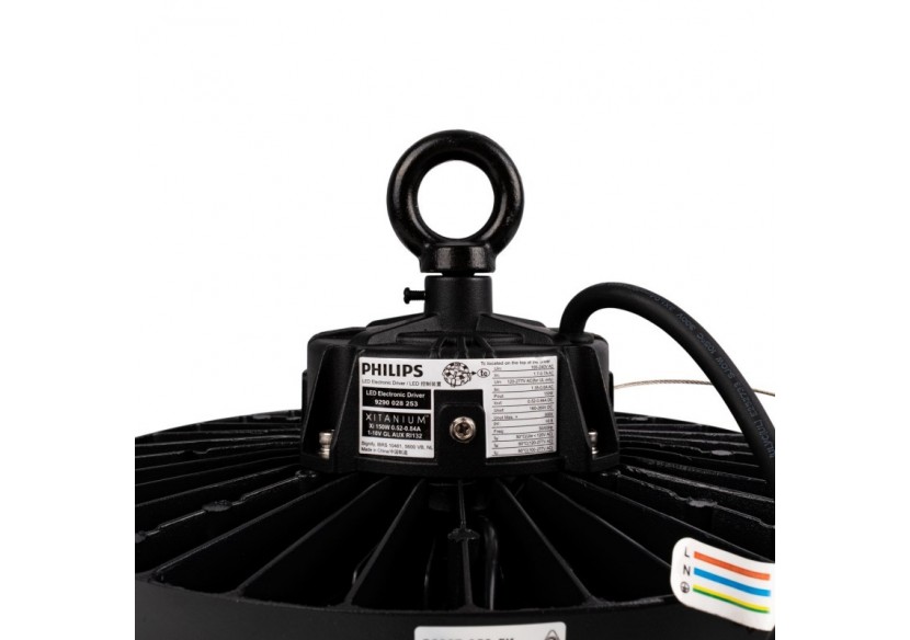 Cloche industrielle LED avec capteur de mouvement 150W-Driver Philips-Dimmable 1-10V-IP65 - K8137-150-4K-S - Barcelona LED