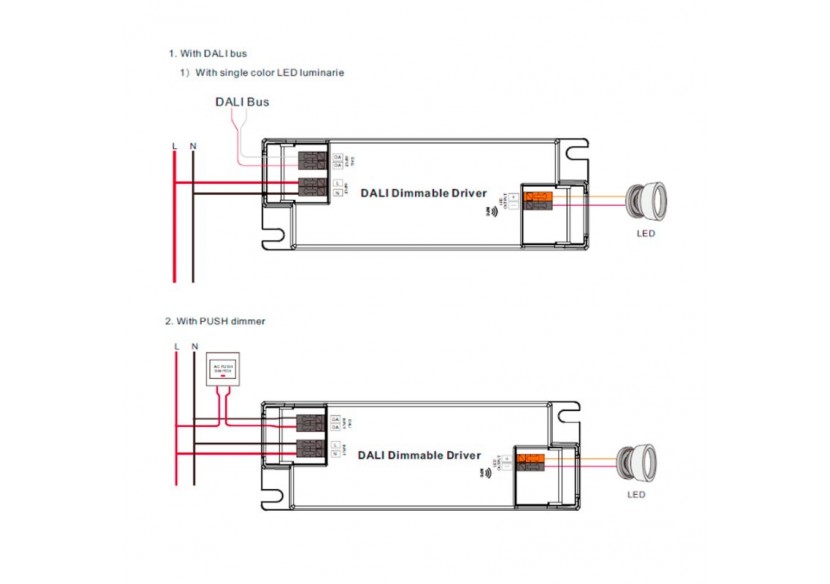 Driver DALI DT6 monochrome dimmable 220-240V-Sortie 3-42V DC-10W (100-500mA) - SRP-2305N-10CC100-500 - Barcelona LED