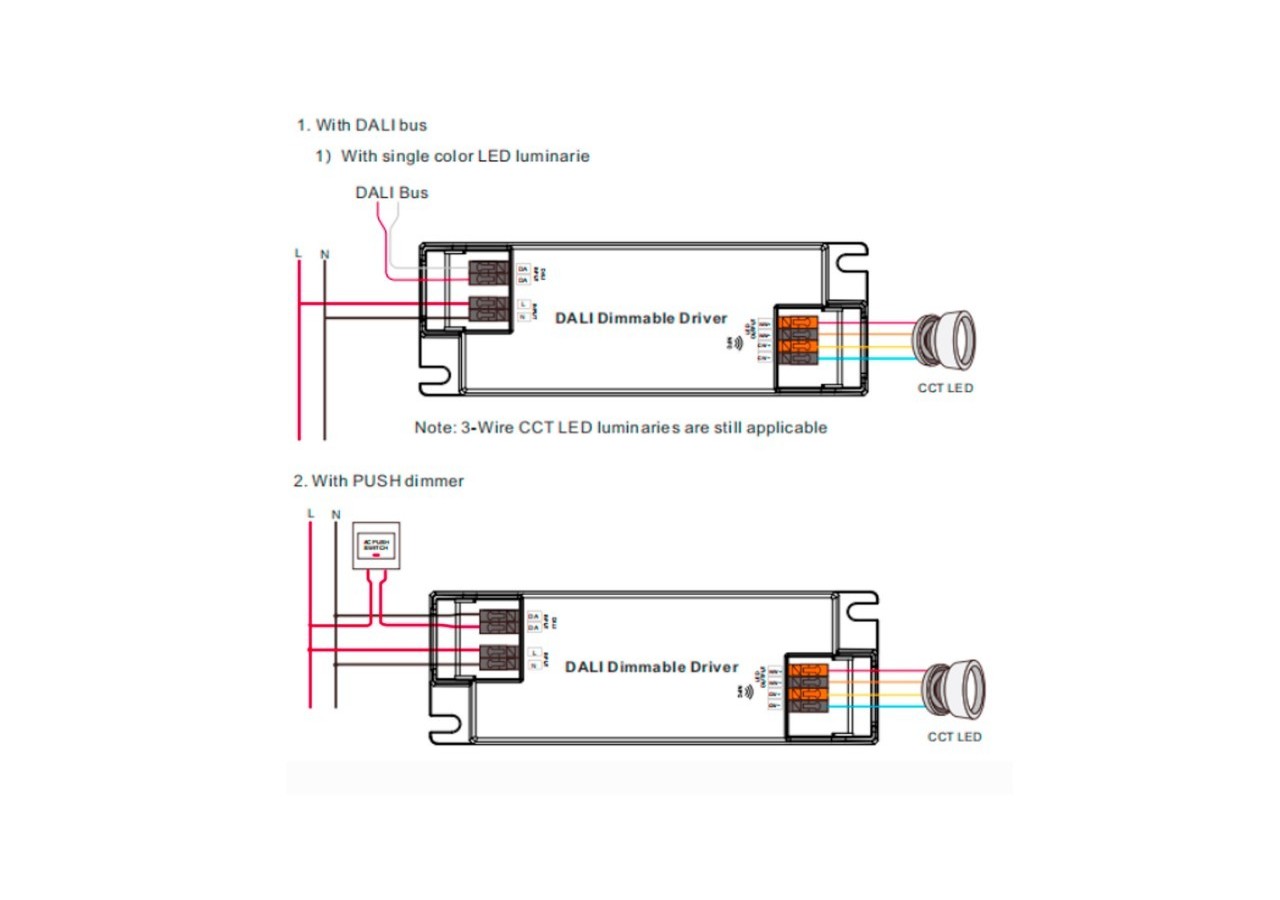 Driver DALI DT8 dimmable CCT 220-240V-Sortie 3-42V DC-100-500mA-10W - SRP-2309N-10CCT100-500 - Barcelona LED