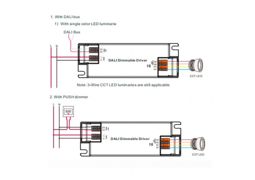 Driver DALI DT8 dimmable CCT 220-240V-Sortie 3-42V DC-100-500mA-10W - SRP-2309N-10CCT100-500 - Barcelona LED
