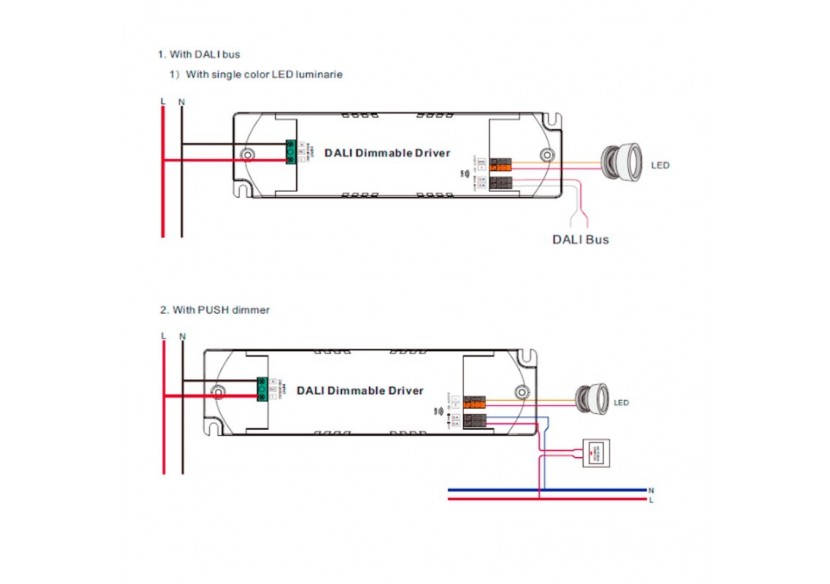 Driver DALI DT6 monochrome dimmable 220-240V-Sortie 6-42V DC-100-700mA-12W - SRP-2305N-12CC100-700 - Barcelona LED