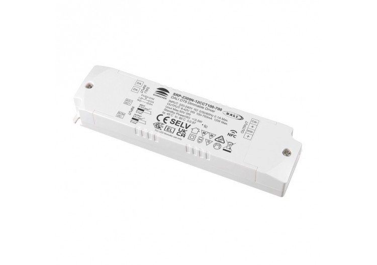 Driver DALI dimmable DT8 CCT 220-240V-Sortie 6-42V DC-100-700mA-12W - SRP-2309N-12CCT100-700 - Barcelona LED
