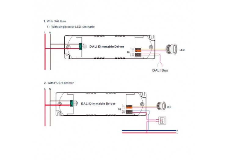 Driver DALI DT6 monochrome dimmable 220-240V-Sortie 6-42V DC-100-700mA-15W - SRP-2305N-15CC100-700 - Barcelona LED