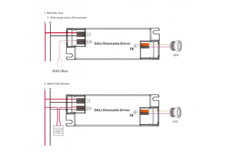 Driver DALI DT6 monochrome dimmable 220-240V-Sortie 6-58V DC-500-1400mA-45W - SRP-2305N-45CC500-1400 - Barcelona LED 2