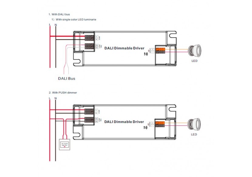 Driver DALI DT6 monochrome dimmable 220-240V-Sortie 6-58V DC-500-1400mA-45W - SRP-2305N-45CC500-1400 - Barcelona LED Driver DALI DT6 monochrome dimmable 220-240V-Sortie 6-58V DC-500-1400mA-45W - SRP-2305N-45CC500-1400 - Barcelona LED