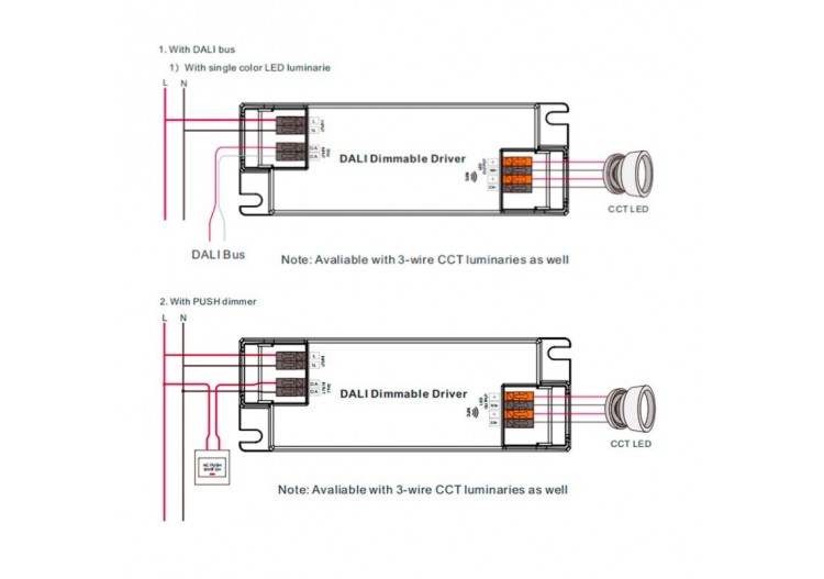 Driver DALI dimmable DT8 CCT 220-240V-Sortie 6-54V DC-500-1400mA-45W - SRP-2309N-45CCT500-1400 - Barcelona LED 2