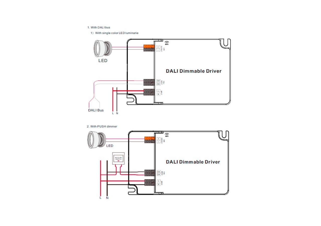 Driver DALI DT6 monochrome dimmable 220-240V-Sortie 6-58V DC-500-1500mA-65W - SRP-2305N-65CC500-1500 - Barcelona LED