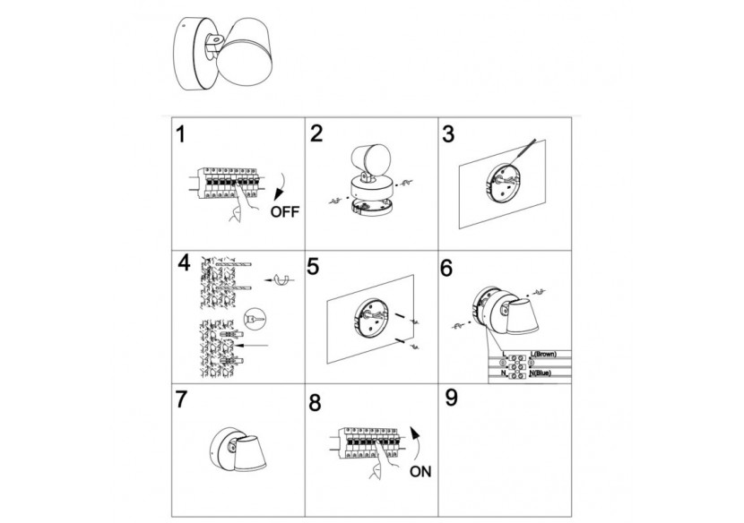 Applique murale d'extérieur orientable "Stan"-12,5W-3000K-IP54 - L5068 - Barcelona LED