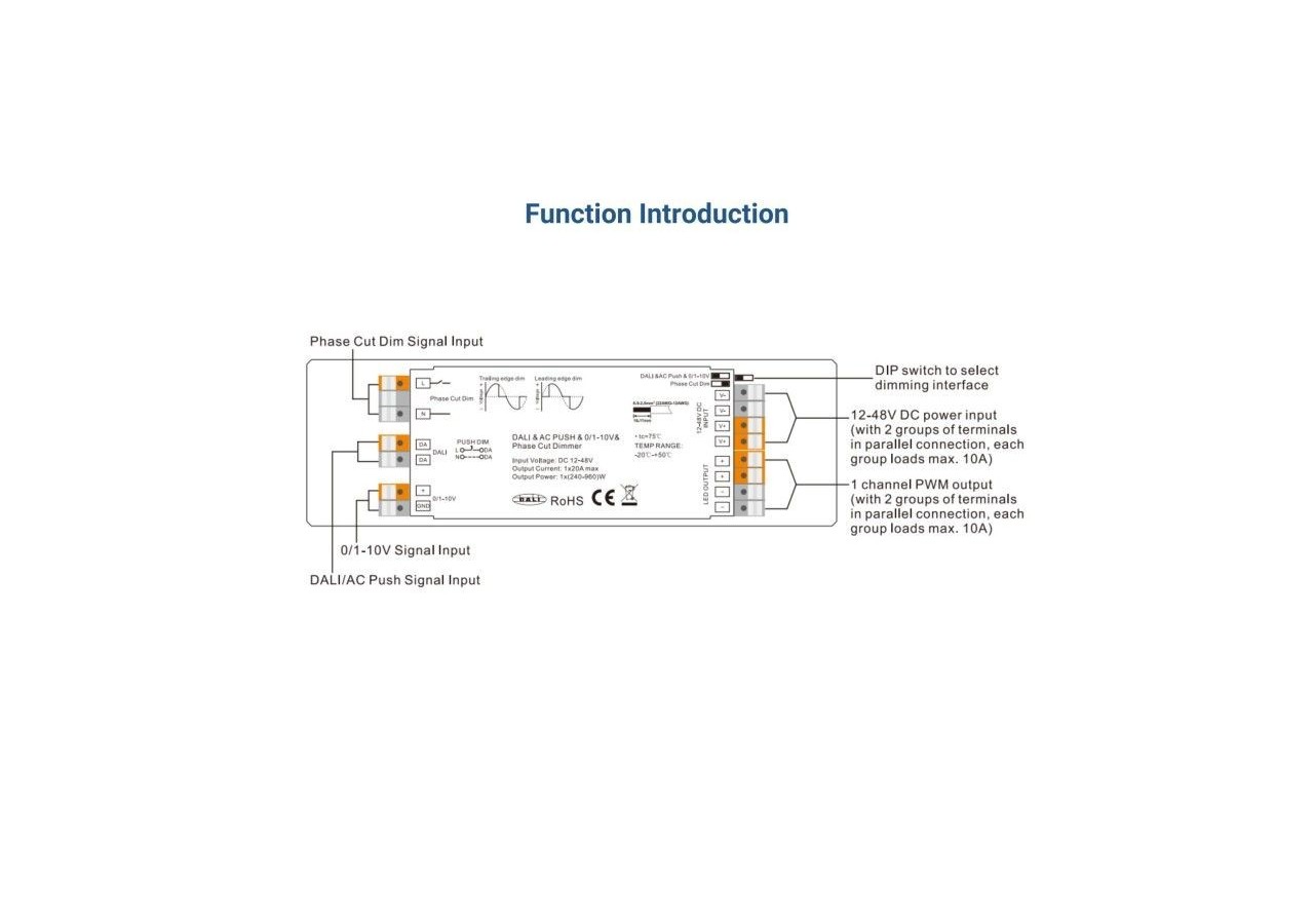 Contrôleur LED 4-en-1-12-48V DC-TRIAC + 0/1-10V + DALI + PUSH - SR-2303P - Barcelona LED
