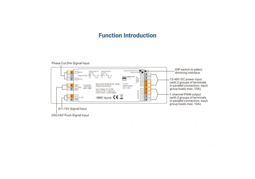 Contrôleur LED 4-en-1-12-48V DC-TRIAC + 0/1-10V + DALI + PUSH - SR-2303P - Barcelona LED