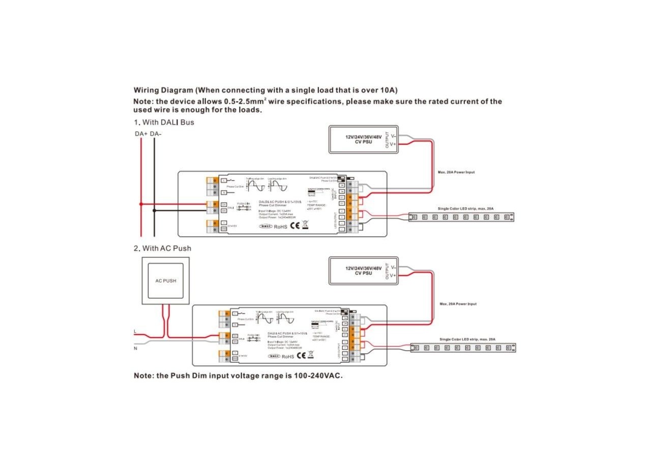 Contrôleur LED 4-en-1-12-48V DC-TRIAC + 0/1-10V + DALI + PUSH - SR-2303P - Barcelona LED