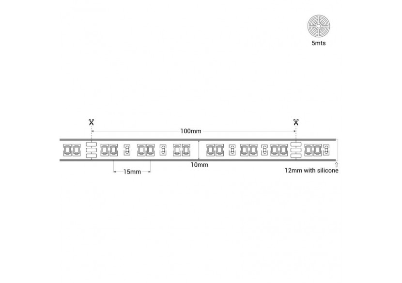 Ruban LED 24V-DC-90W-IP67-Température de couleur dimmable CCT-1800-6500K-SMD2835-Rouleau de 5m - B1515-D-IP67 - Barcelona LED